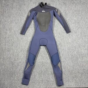 Quiksilver 4/3 Syncro Full Wetsuit Blue Gray Size 10 B Youth 0489